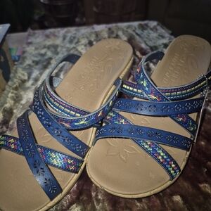 Skechers Navy and Colorful Strappy Sandals